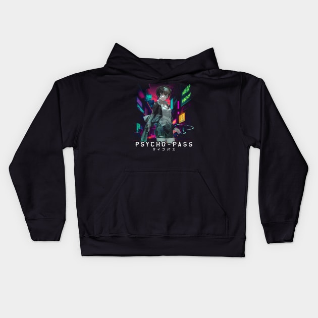 Graphic Art Akane Tsunemori Kids Hoodie by Smoking Robot